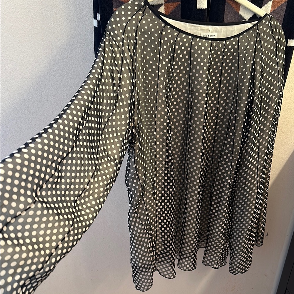 Rag & bone Handmade in NY Chiffon Polka Dot Blouse